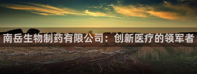 老哥吧九游会下架吗：南岳生物制药有限公司：创新医疗的领军者