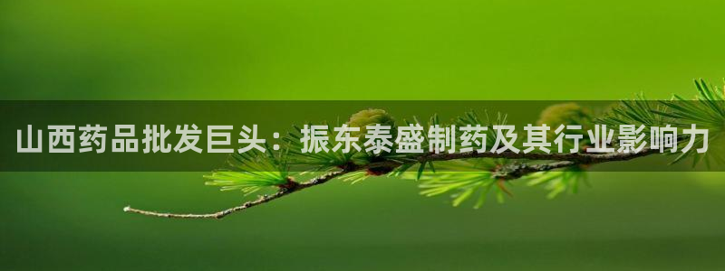 九游会老哥俱乐部官方网站：山西药品批发巨头：振东泰盛制药及其行业影响力