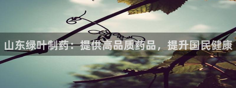 九游会老哥俱乐部官网首页：山东绿叶制药：提供高品质药品，提升国民健康