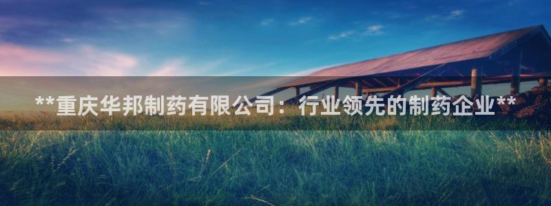 九游会老哥俱乐部必备的交流社区：**重庆华邦制药有限公司：行业领先的制药企业**