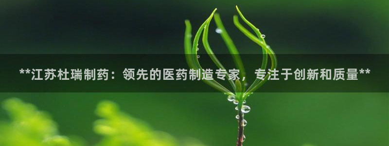 九游老哥俱乐部官网登录不了：**江苏杜瑞制药：领先的医药制造专家，专注于创新和质量**