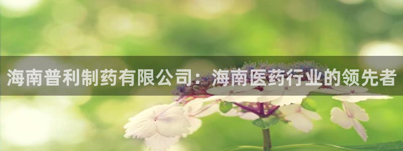 9游会老哥俱乐部：海南普利制药有限公司：海南医药行业的领先者